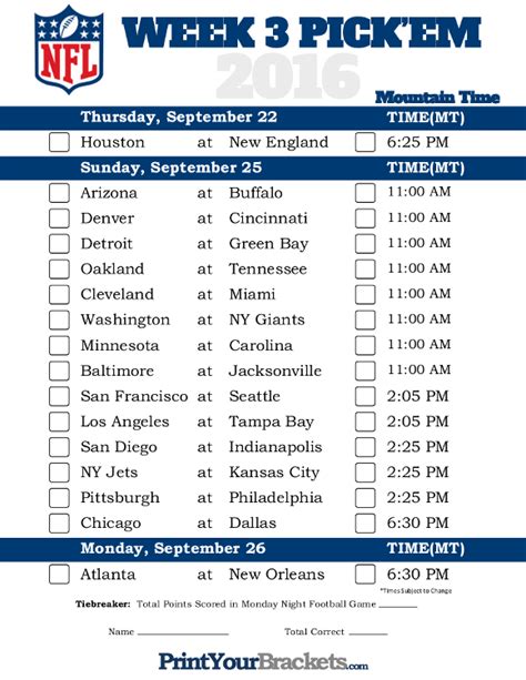 nfl week 3 schedule odds.